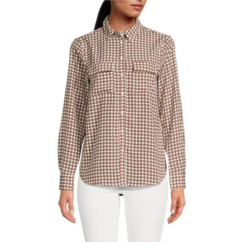 Saks Fifth Avenue Cargo Pocket Satin Shirt