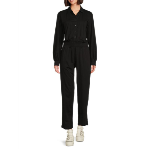 ATM Anthony Thomas Melillo Solid Spread Collar Jumpsuit