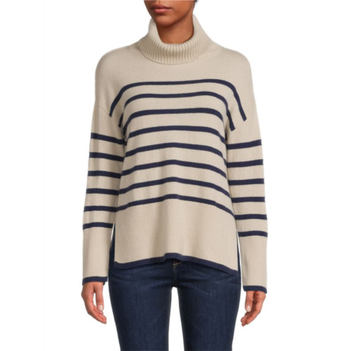 Saks Fifth Avenue Striped 100% Cashmere Sweater
