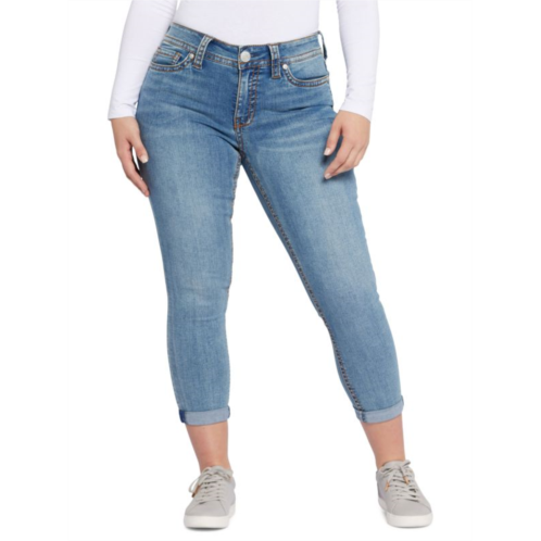 Seven7 Mid Rise Cropped Skinny Jeans