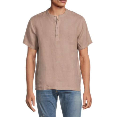 Onia Short Sleeve Linen Henley