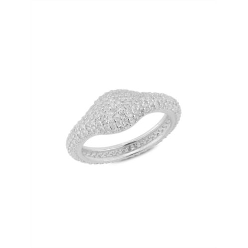 SPHERA MILANO Sterling Silver & Cubic Zirconia Pave Signet Ring