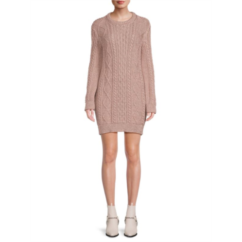REDValentino Cableknit Wool Blend Mini Sweater Dress