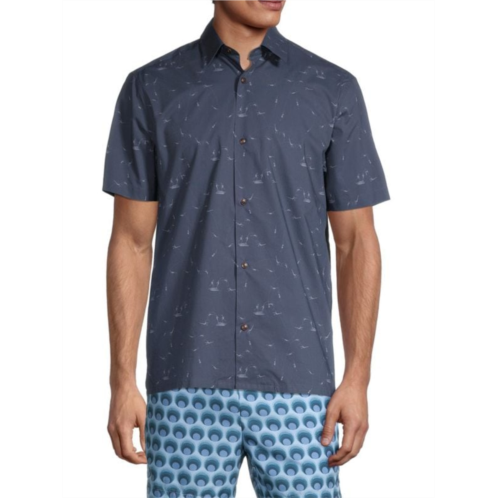 Ted Baker Zaar Diver-Print Cotton Shirt