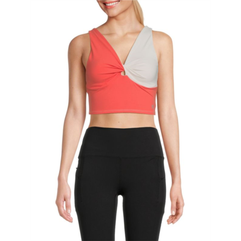 EleVen by Venus Williams Sweet Lotus Colorblock Crop Tank Top