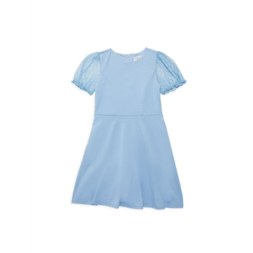 Us Angels Girls Puff Sleeve Fit & Flare Dress