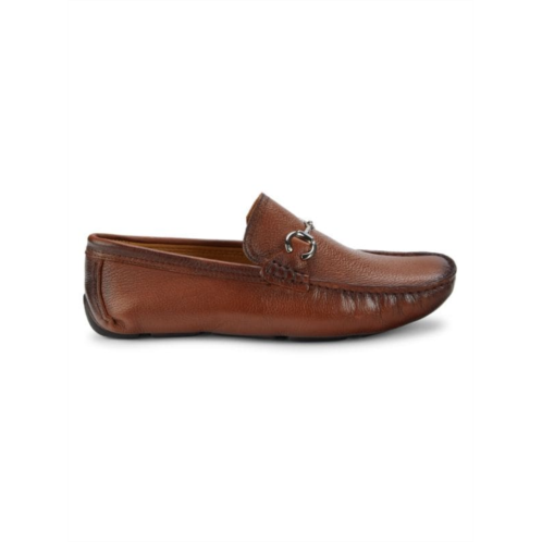 Saks Fifth Avenue Grained Leather Bit Driving Loafers