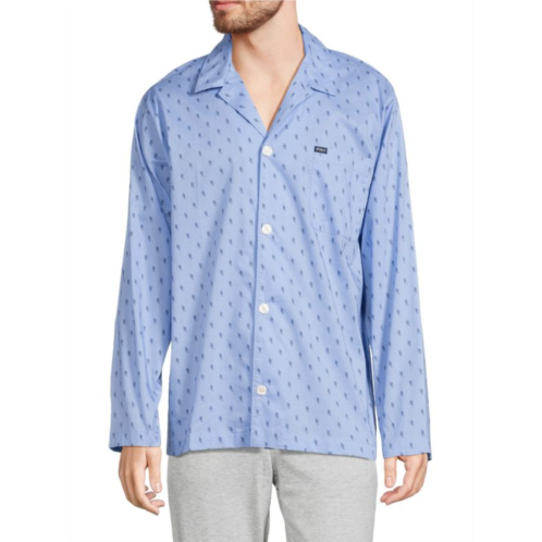 Polo Ralph Lauren Monogram Button Down Pajama Shirt