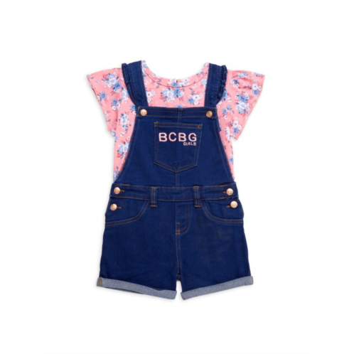 BCBGirls Little Girls 2-Piece Shortalls & Floral Tee Set