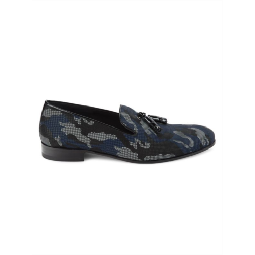 Mezlan Pebbled Camo Tassel Loafers