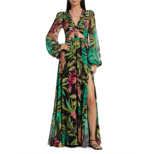 PatBO Tropicalia Cutout Maxi Dress