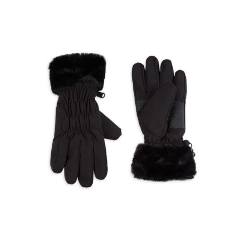 Surell Faux Fur Ruched Gloves