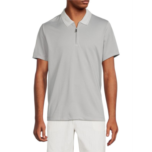 Perry Ellis Tipped Zip Polo