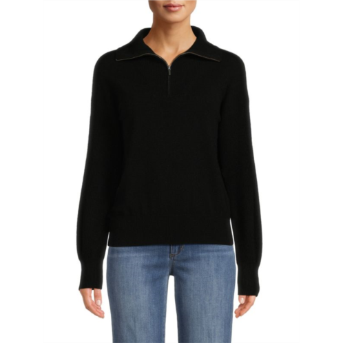 Amicale Cashmere Quarter Zip Sweater