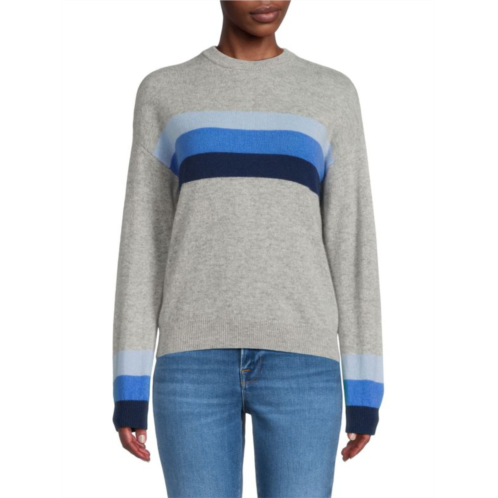 Amicale Striped Cashmere Crewneck Sweater