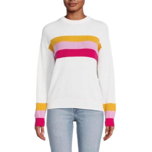 Amicale Striped Cashmere Crewneck Sweater