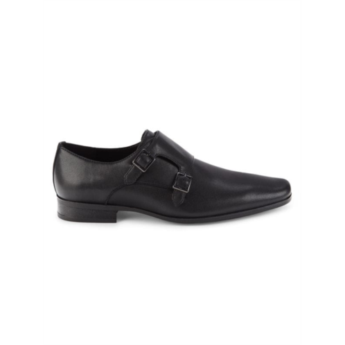 Calvin Klein Square Toe Leather Monk Shoes