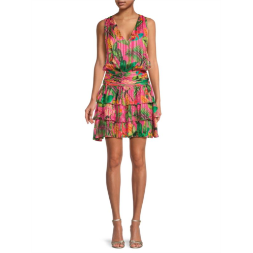 Ramy Brook Wilson Tropical Silk Blend Mini Dress