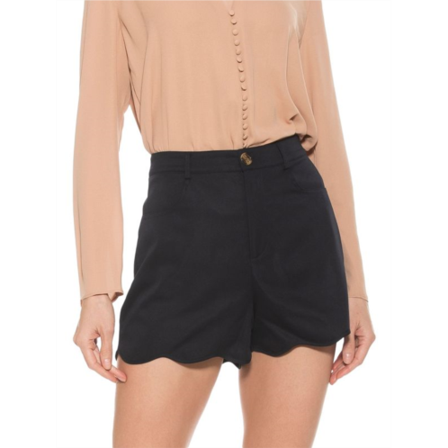 Alexia Admor Alice Scalloped Belted Front Button Shorts