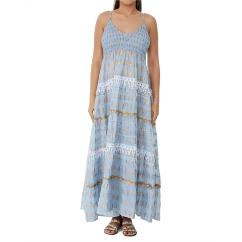 Ranee  s Smocked Foil Maxi Beach Coverup