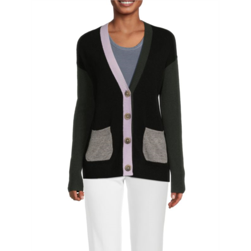 Lisa Todd Colorblock Wool & Cashmere Cardigan