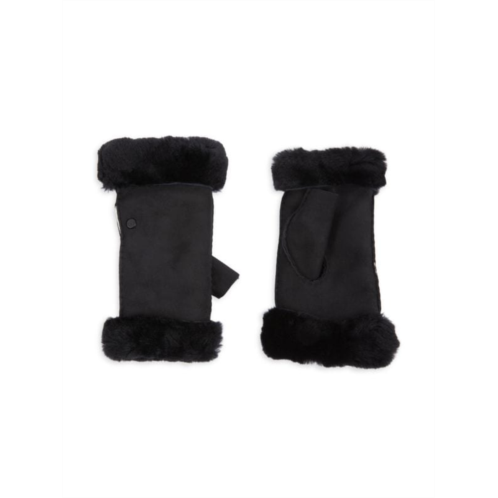 UGG Shearling Lined Leather Fingerless Gloves