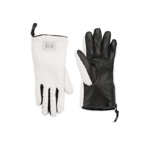 UGG Leather & Faux Shearling Gloves