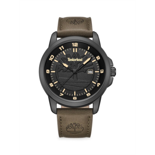 Timberland Classic 44MM Metal & Leather Strap Watch