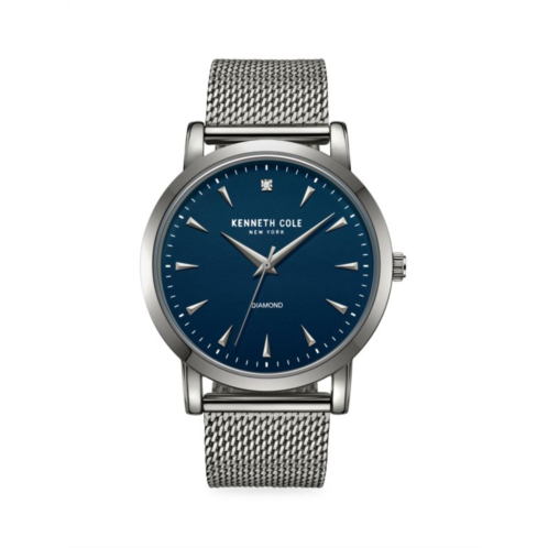 Kenneth Cole 44MM Stainless Steel & 0.005 TCW Diamond Mesh Bracelet Watch