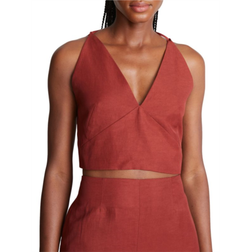 Halston Ito Halter Crop Top