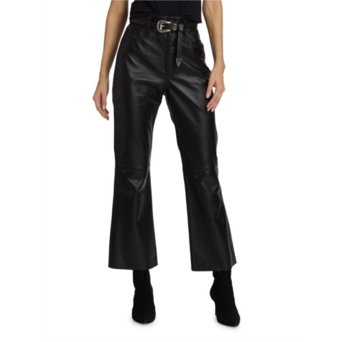 SLVRLAKE Frankie Leather Flare Crop Pants