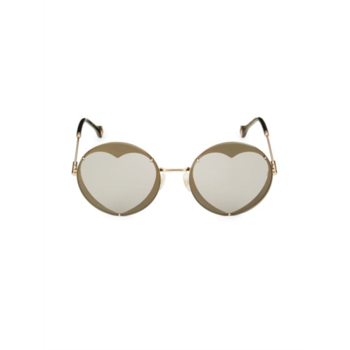 Carolina Herrera 57MM Round Heart Shape Sunglasses