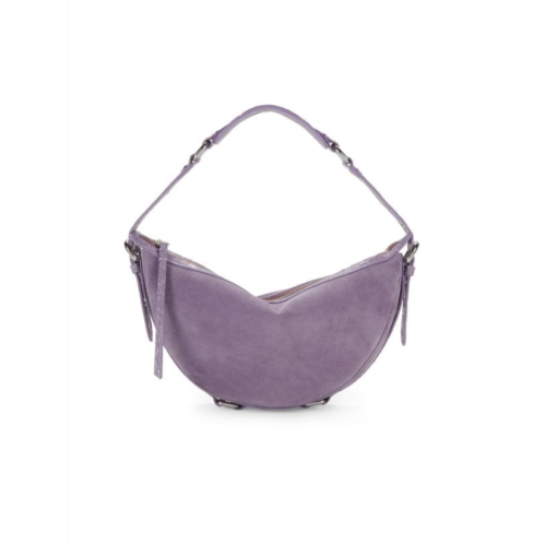 By Far Suede Half Moon Shoulder Bag