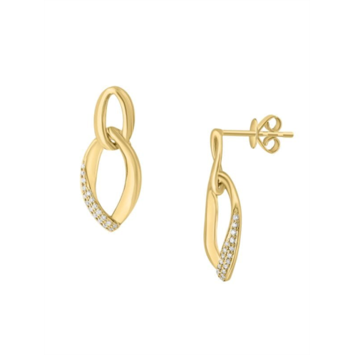 Effy 14K Yellow Gold & 0.11 TCW Diamond Drop Earrings