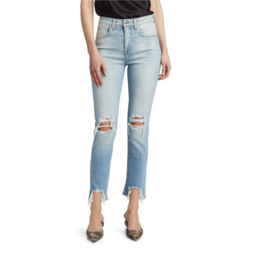L  AGENCE High Line High-Rise Distressed Stretch Skinny Jeans