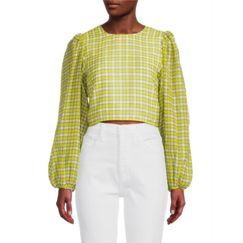 Ganni Checked Crop Top