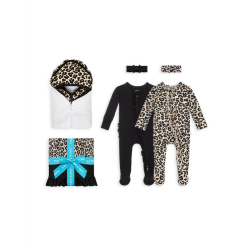 Posh Peanut Baby Girls Lana Leopard 6-Piece Gift Box Set