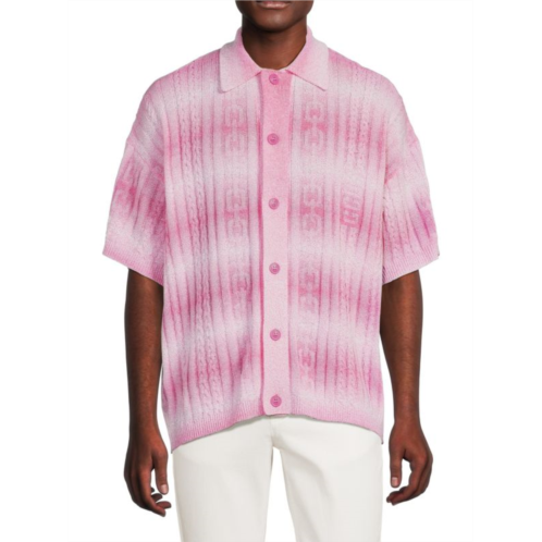 GCDS Ombre Cable Knit Sweater Polo