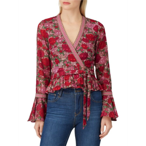 Alexis Floral Surplice Peplum Top