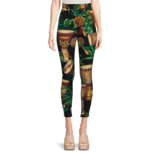 Dolce&Gabbana Mixed Print Silk Blend Pants