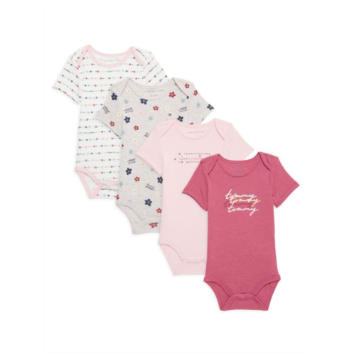 Tommy Hilfiger ?Baby Girls 4-Piece Flower Bodysuit Set