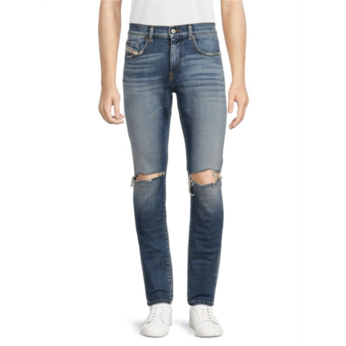 Diesel D-Strukt High Rise Slash Knee Jeans