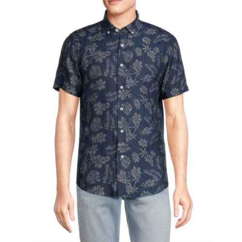 Heritage Report Collection Linen Floral Print Button Down Shirt
