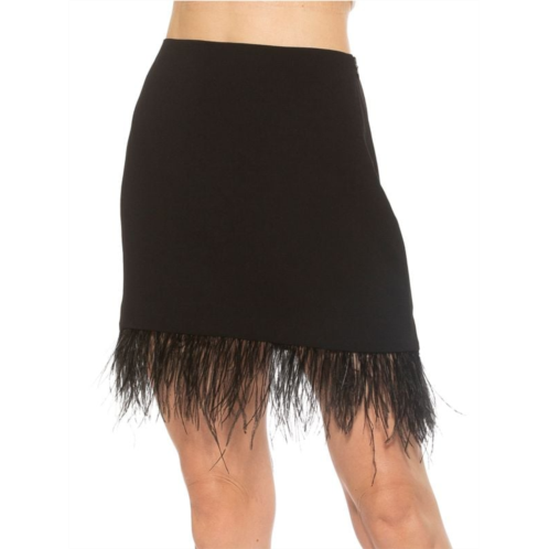 Alexia Admor Flora Ostrich Feather Mini Skirt