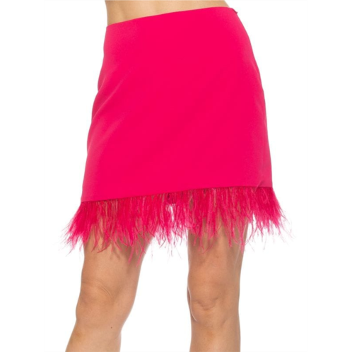 Alexia Admor Flora Ostrich Feather Mini Skirt