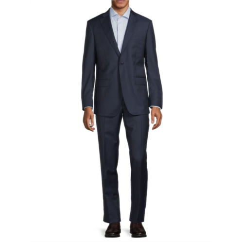 Saks Fifth Avenue Traveller Modern Fit Check Superfine Wool Suit