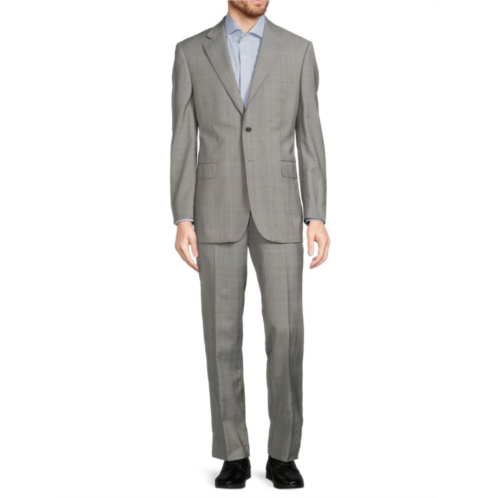 Saks Fifth Avenue Classic Fit Plaid Wool Suit