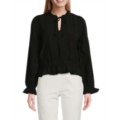 Bobeau Ruffle Solid Top