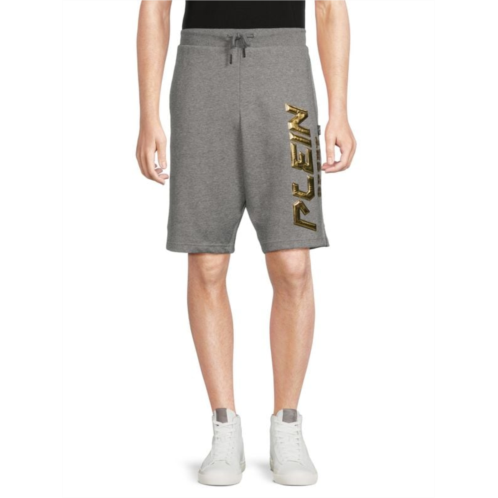 Plein Sport Logo Heathered Shorts