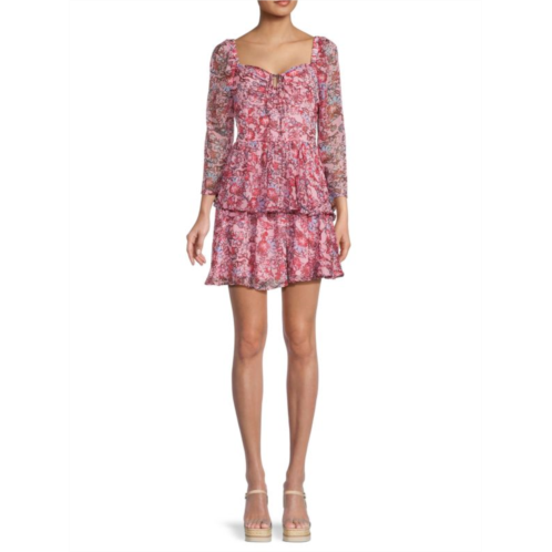 French Connection Fotini Hallie Floral Tiered Mini Dress